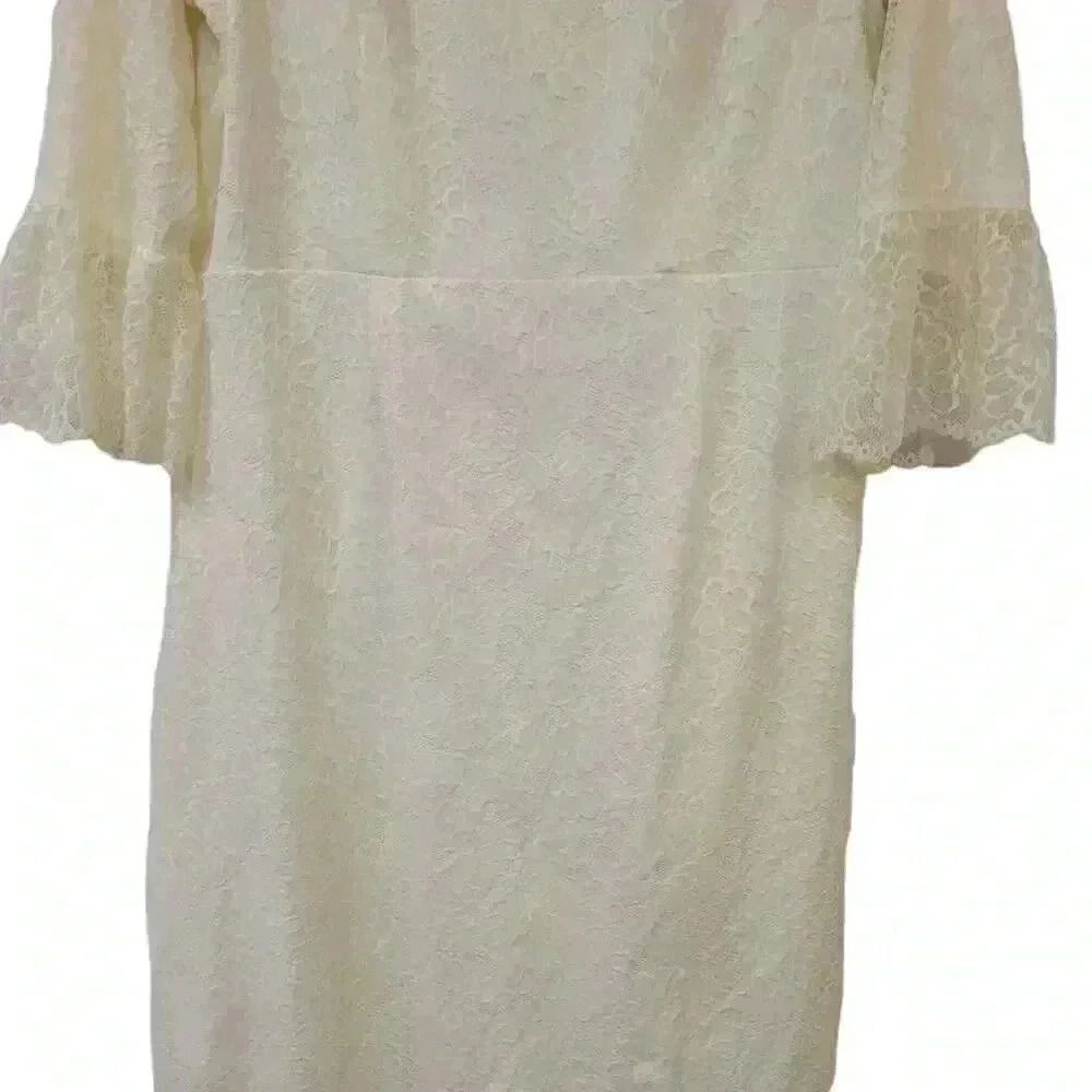 Sweet Salt Women's Ivory Stretch Lace Lined Modest Dress - Picture 3 of 13